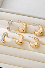 Load image into Gallery viewer, Rhinestone Geo Puffy Hoop Trio | 80E61592: GOLD
