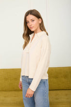 Load image into Gallery viewer, EXPOSED SEAM LONG SLEEVE TEXTURED KNIT POLO: BUTTER YELLOW
