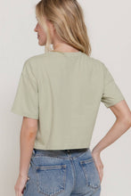 Load image into Gallery viewer, Short Sleeve Crew Neck Oversize Crop Cotton Knit Tee: RED-red / L
