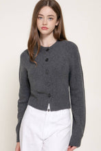 Load image into Gallery viewer, Long Sleeve Round Neck Button Down Sweater Cardigan: TPE-taupe / S
