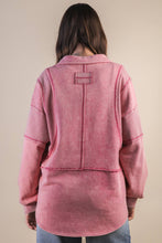 Load image into Gallery viewer, Mineral Washed Oversized French Terry Knit Top: MOCHA

