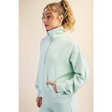 Load image into Gallery viewer, MODAL SCUBA PIPING QUARTER ZIP PULLOVER: Black/Cream
