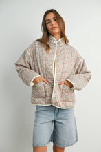Load image into Gallery viewer, FLOAR QUILTED JACKET WITH LIGHTWEIGHT BOHO PRINT: LAVENDER / IVORY
