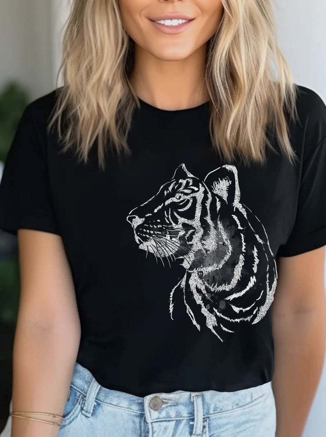 Black Tiger Head Tee