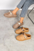 Load image into Gallery viewer, WOMENS FAUX SUEDE STRAPPY CLOGS SLIP ON MULES SLIPPERS: Khaki
