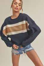 Load image into Gallery viewer, Navy/Ivory/Tan Sweatshirt
