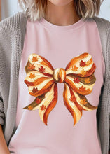 Load image into Gallery viewer, Autumn Fall Bow Paintstroke Like Unisex Round Neck Tee: Heather Grey / S / Graphic T-Shirt
