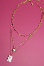 Load image into Gallery viewer, SQUARE BOW EPOXY CHARM LAYERED NECKLACE | GOLD
