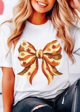 Load image into Gallery viewer, Autumn Fall Bow Paintstroke Like Unisex Round Neck Tee: Heather Grey / S / Graphic T-Shirt
