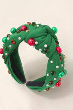 Load image into Gallery viewer, CHRISTMAS JINGLE BELL SEED BEAD HAIR BAND HEADBAND | Green
