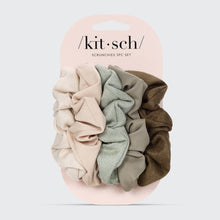 Load image into Gallery viewer, Assorted Textured Scrunchies 5pc Set - Eucalyptus
