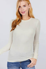 Load image into Gallery viewer, Long Sleeve Crew Neck Thermal Knit Top  : IVY-ivory
