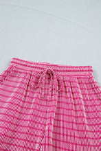 Load image into Gallery viewer, PRETTY BASH Stripe Corded Knit Tee &amp; Short Set: Sky Blue Stripe / XL
