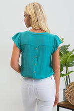 Load image into Gallery viewer, TULIP SLEEVE BACK BUTTON BLOUSE: KELLY GREEN
