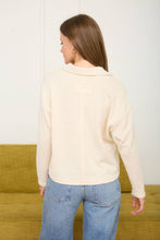 Load image into Gallery viewer, EXPOSED SEAM LONG SLEEVE TEXTURED KNIT POLO: BUTTER YELLOW
