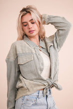 Load image into Gallery viewer, Mineral Washed Oversized Gauze Shacket Jacket: CORAL
