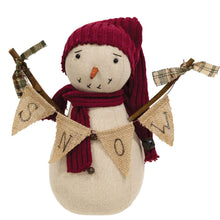 Load image into Gallery viewer, Snowman Doll w/&quot;Snow&quot; Banner
