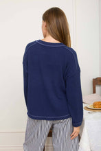 Load image into Gallery viewer, CREW NECK RIBBED LONG SLEEVE KNIT TOP : OATMEAL

