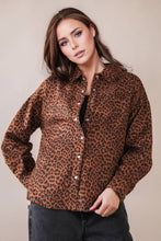 Load image into Gallery viewer, Oversized Leopard Printed Button Down Shirt: MOCHA MIX

