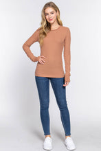 Load image into Gallery viewer, Long Sleeve Crew Neck Thermal Knit Top  : HGY-h grey
