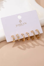 Load image into Gallery viewer, Gold-Tone Crystal Huggie Hoop Earring Set | 80E61880: SET
