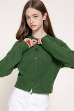 Load image into Gallery viewer, Long Sleeve Round Neck Button Down Sweater Cardigan: TPE-taupe / S
