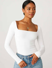 Load image into Gallery viewer, Square Neck Cropped Basic Tee: Dark Grey
