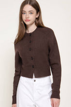 Load image into Gallery viewer, Long Sleeve Round Neck Button Down Sweater Cardigan: TPE-taupe / S
