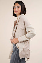 Load image into Gallery viewer, Mineral Washed Oversized Gauze Shacket Jacket: CORAL
