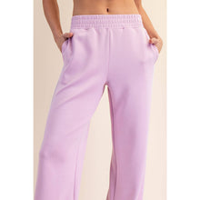 Load image into Gallery viewer, MODAL SCUBA PIPING STRAIGHT PANT: Black/Cream
