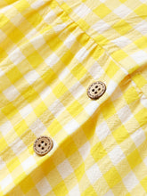 Load image into Gallery viewer, Single-Piece Baby Girl Plaid and Lemon Fruit-Themed Dress: Pale Yellow / 18-24 Months
