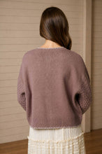 Load image into Gallery viewer, FLORAL EMBROIDERY CONTRAST STITCH KNIT CARDIGAN: CREAM
