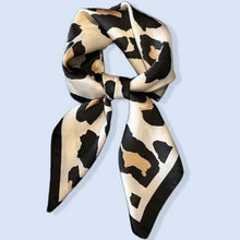 Load image into Gallery viewer, LARGE LEOPARD ANIMAL PRINT BANDANA SCARF | OFF WHITE
