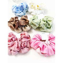 Load image into Gallery viewer, Duo Dull Satin and Textured Pattern Scrunchie Set: MIX COLOR / ONE(12)
