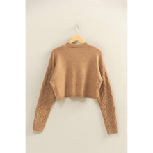 Load image into Gallery viewer, Cropped Cable Knit Sweater: ALPACA
