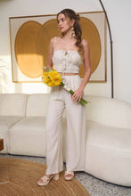 Load image into Gallery viewer, FRONT TIE CROPPED CAMI TOP: LIGHT YELLOW
