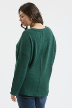 Load image into Gallery viewer, PLUS SOLID NOTCH NECK KNIT TOP: BURGUNDY
