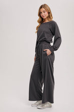 Load image into Gallery viewer, WIDE NECK OFF THE SHOULDER KNIT JUMPSUIT: IVORY
