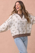 Load image into Gallery viewer, Duck Camo Exposed Seam Sweatshirt: IVORY/BROWN
