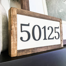 Load image into Gallery viewer, Zip Code/Area Code or House Number Custom 3D Laser Wood Sign: Dark Walnut
