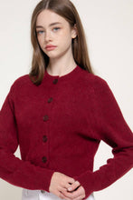 Load image into Gallery viewer, Long Sleeve Round Neck Button Down Sweater Cardigan: TPE-taupe / L
