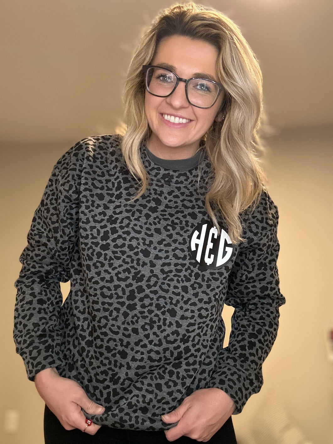 Cheetah H&G monogram crewneck