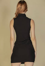 Load image into Gallery viewer, Black ribbed bodycon dress SKUCPBD
