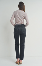 Load image into Gallery viewer, Judy Blue Cut Off Cropped Straight Leg Jeans Black
