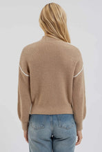 Load image into Gallery viewer, Espresso &amp; Cream Exposed Seam Sweater
