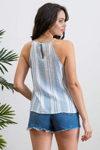 Load image into Gallery viewer, BLUE STRIPED HALTER TOP SKUBPBSH
