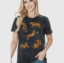 Load image into Gallery viewer, Vintage Tiger Print Charcoal Grey Top
