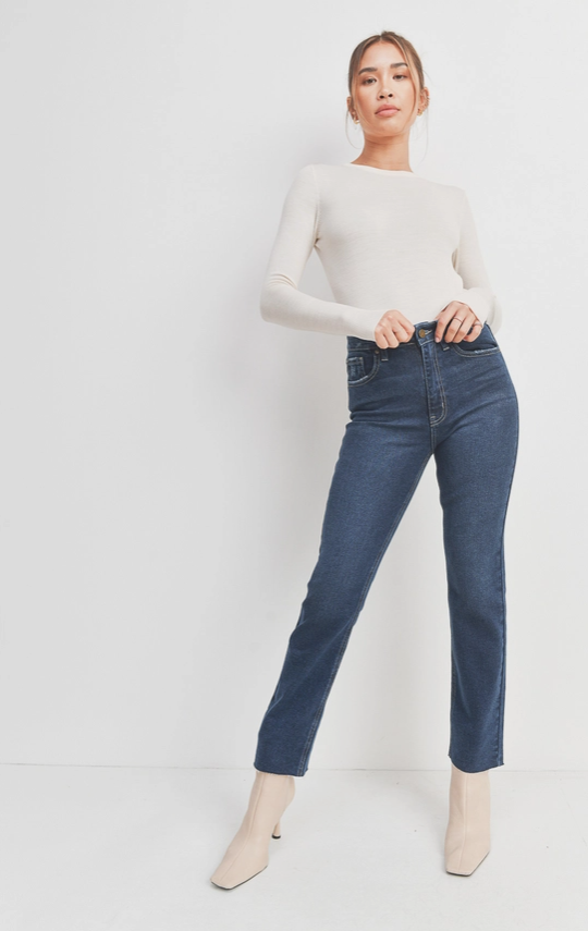 Dark Cut Off Straight Leg Judy Blue Jeans