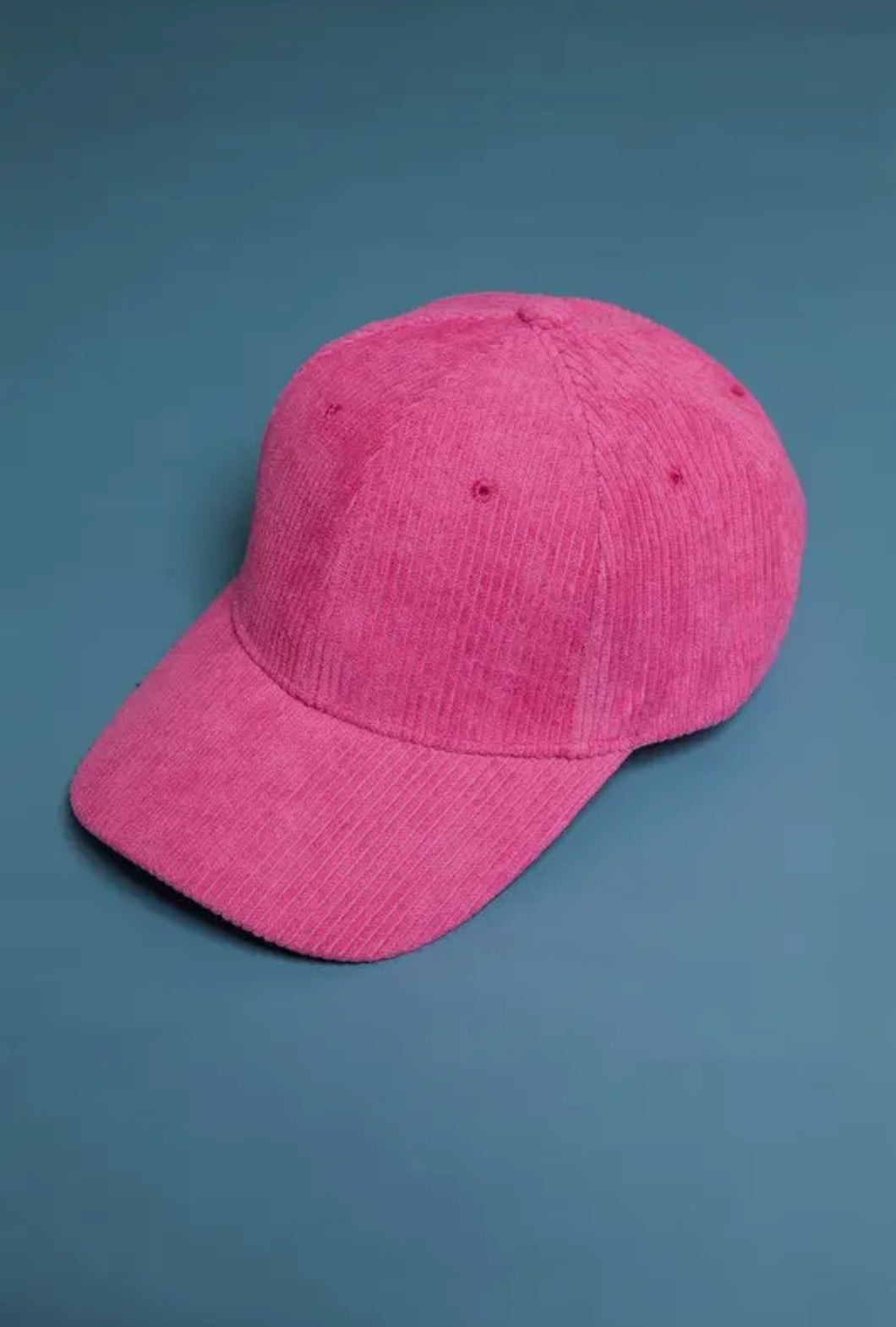 Hot pink corduroy baseball cap