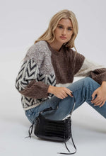 Load image into Gallery viewer, Colorblock Chevron Sweater
